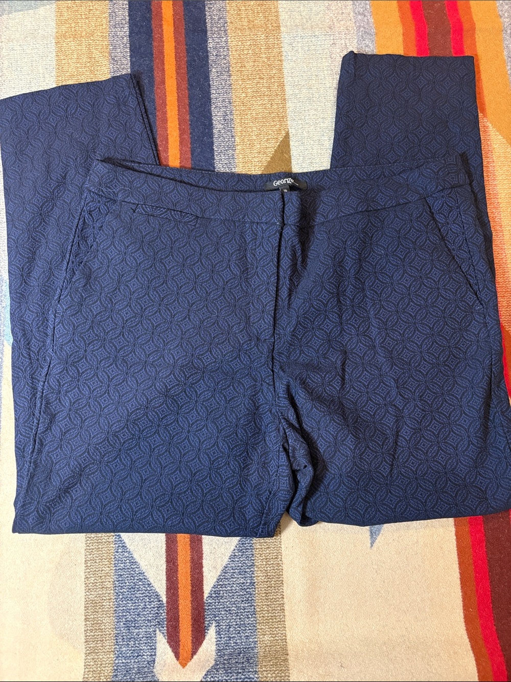 George ladies Navy Textured Pants